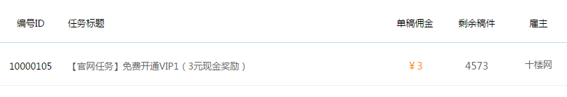 十楼网 威客任务平台重新公测 需绑银行卡注册送3元