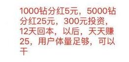 小趣宝藏1000金钻每天分红5元 充值300元返金钻能撸吗 手机赚钱 第2张