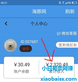 转发文章赚现金最靠谱软件：海豚网已提现2300元